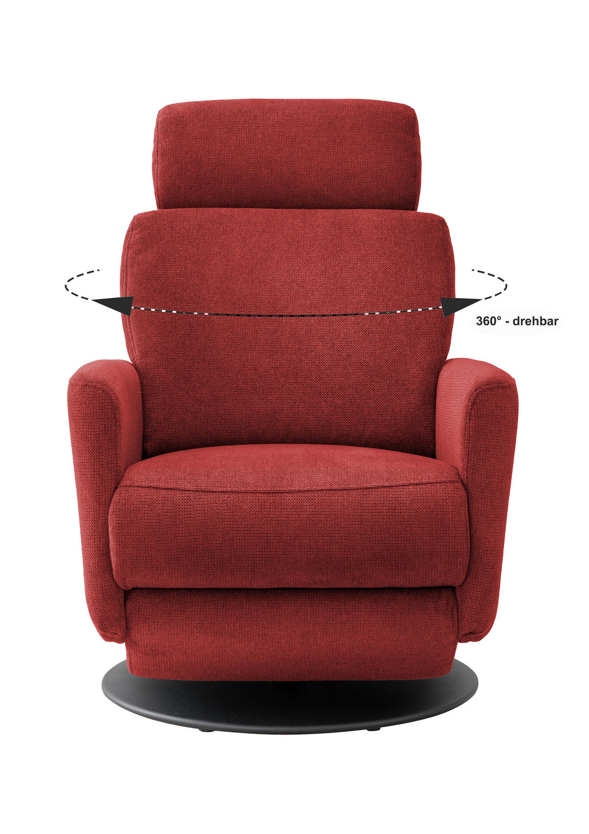 RELAXSESSEL in Textil Rot  - Rot/Schwarz, Modern, Textil/Metall (77/105/87-154cm) - Livetastic
