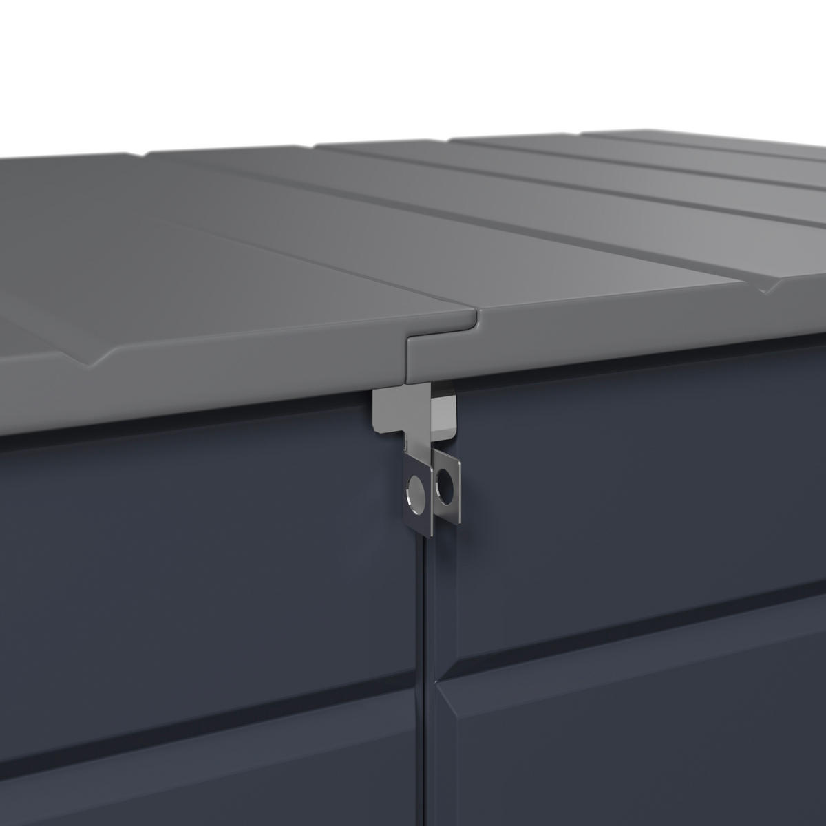 KISSENBOX 160/80/76 cm  - Anthrazit/Hellgrau, Design, Kunststoff/Metall (160/80/76cm) - Ambia Garden