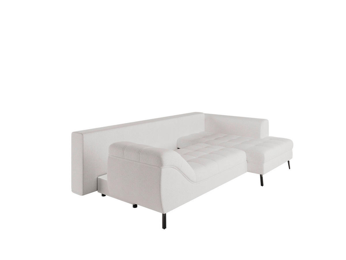 Ecksofa inkl. Funktionen in Webstoff Beige  - Beige/Schwarz, Modern, Textil/Metall (276/177cm)