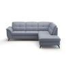 ECKSOFA in Vliesstoff Kombination Echtleder/Stoff Graublau  244/212 cm  - Graublau/Schwarz, MODERN, Leder/Textil (244/212cm) - Sit & More