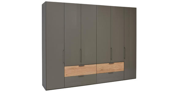 DREHTÜRENSCHRANK in Graubraun - Graubraun, KONVENTIONELL, Glas/Holzwerkstoff (300/216/58cm) - Dieter Knoll