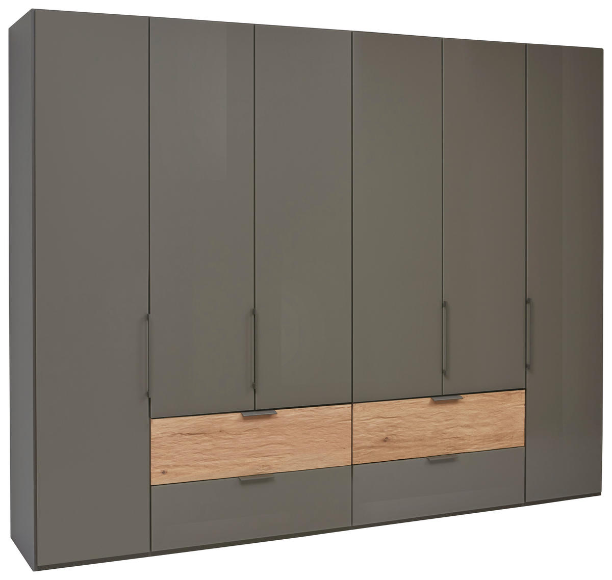 DREHTÜRENSCHRANK in Graubraun  - Graubraun, Konventionell, Glas/Holzwerkstoff (300/216/58cm) - Dieter Knoll
