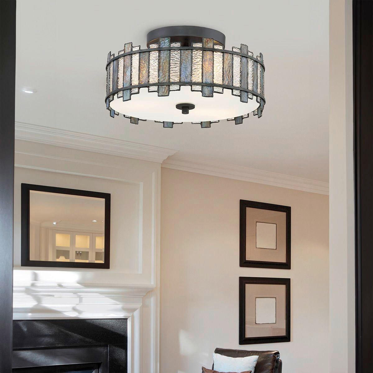 DECKENLEUCHTE Quoizel 16,5/35,6 cm  - Schwarz, Design, Glas/Metall (16,5/35,6cm) - Elstead Lighting