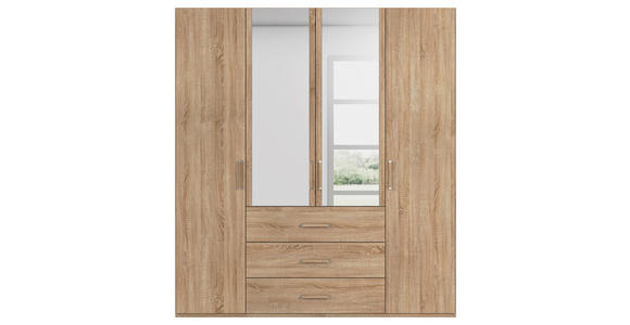 DREHTÜRENSCHRANK  in Sonoma Eiche  - Sonoma Eiche, Design, Glas/Holzwerkstoff (201/223/60cm) - Novel