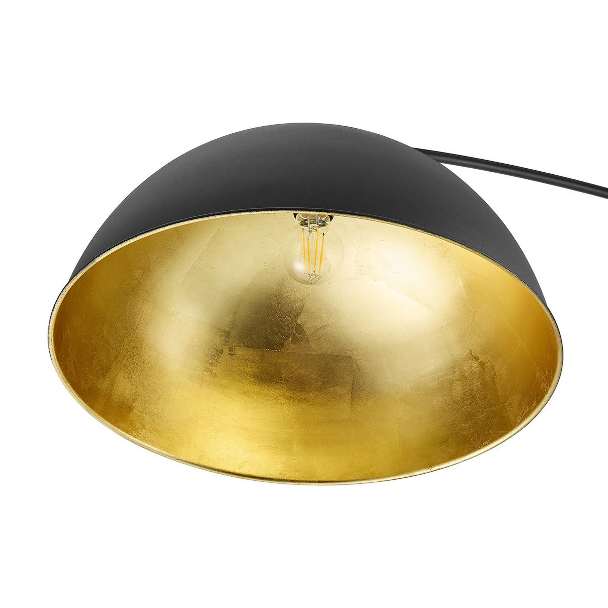 STEHLEUCHTE Aleyna 118/185 cm   - Goldfarben/Schwarz, Design, Metall (118/185cm) - Novel