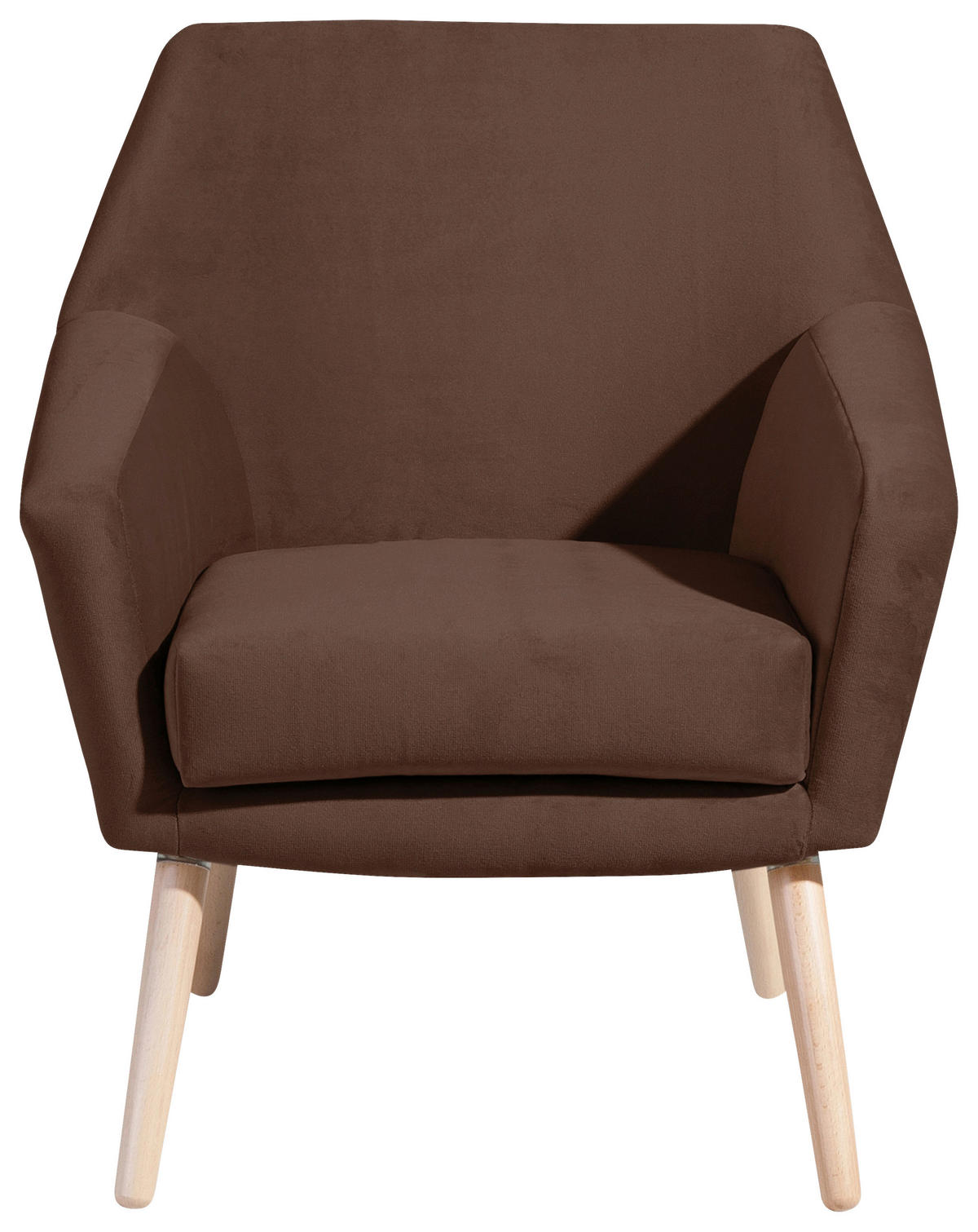 SESSEL Samt, Velours Braun, Buchefarben    - Buchefarben/Braun, Design, Holz/Textil (67/81/71cm) - Max Winzer