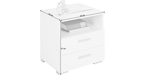 NACHTSCHRANK 45/47/35 cm  - Alufarben/Weiß, KONVENTIONELL, Holzwerkstoff/Kunststoff (45/47/35cm) - Carryhome