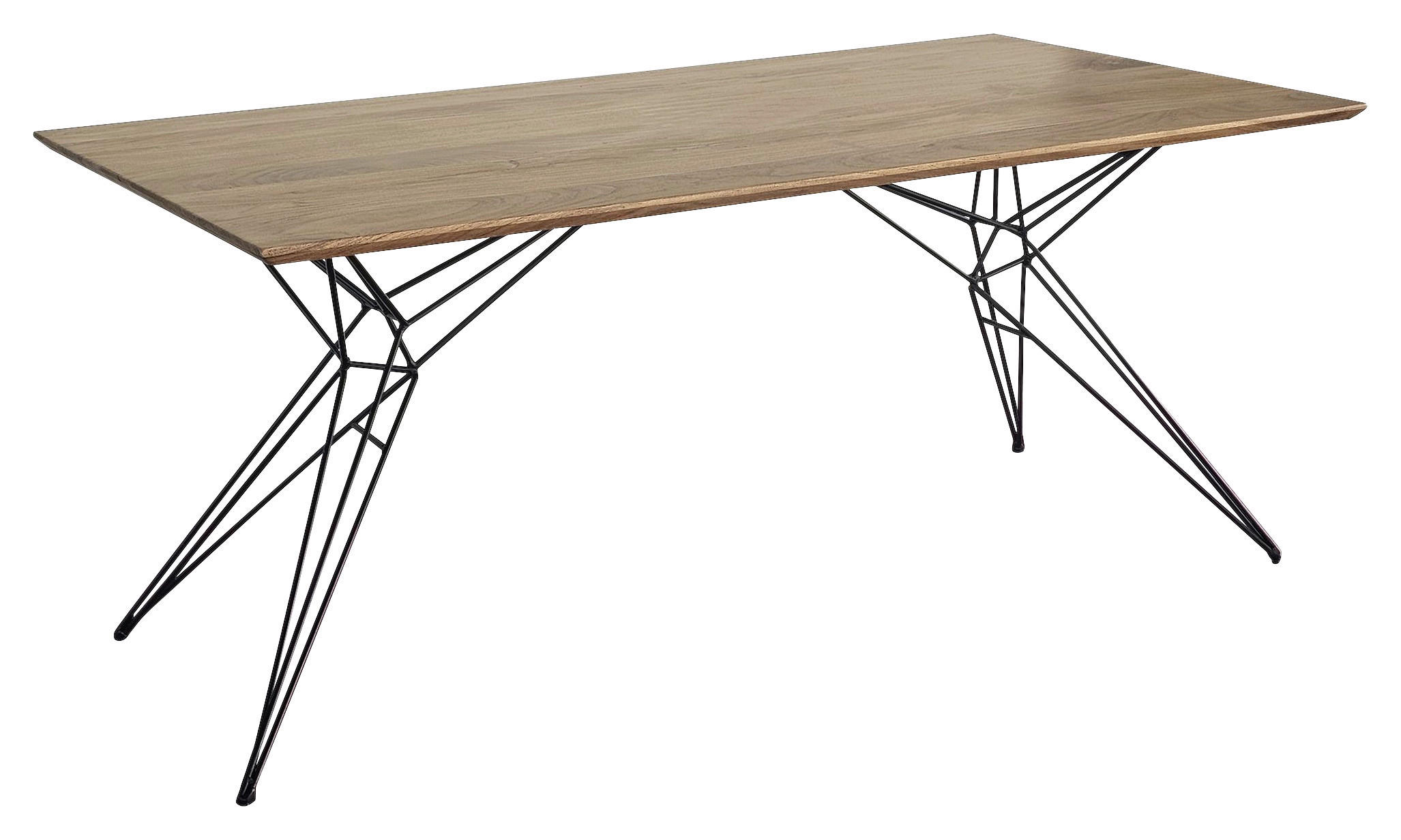 ESSTISCH Akazie vollmassiv rechteckig Schwarz, Akaziefarben  - Schwarz/Akaziefarben, LIFESTYLE, Holz/Metall (175/90/76cm) - home24