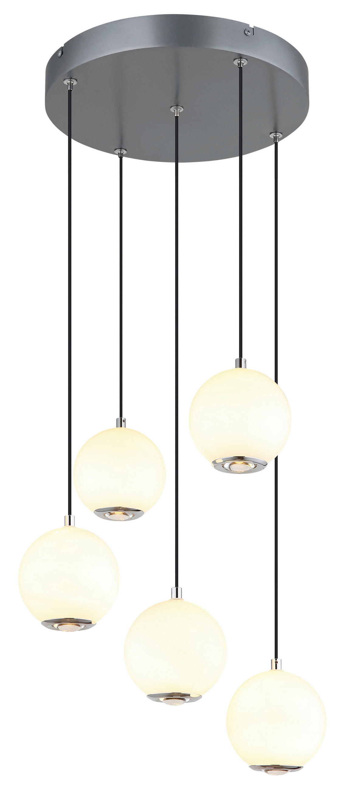 ZÁVĚSNÉ LED SVÍTIDLO, 39/150 cm  - šedá/bílá, Konvenční, kov/plast (39/150cm) - Globo