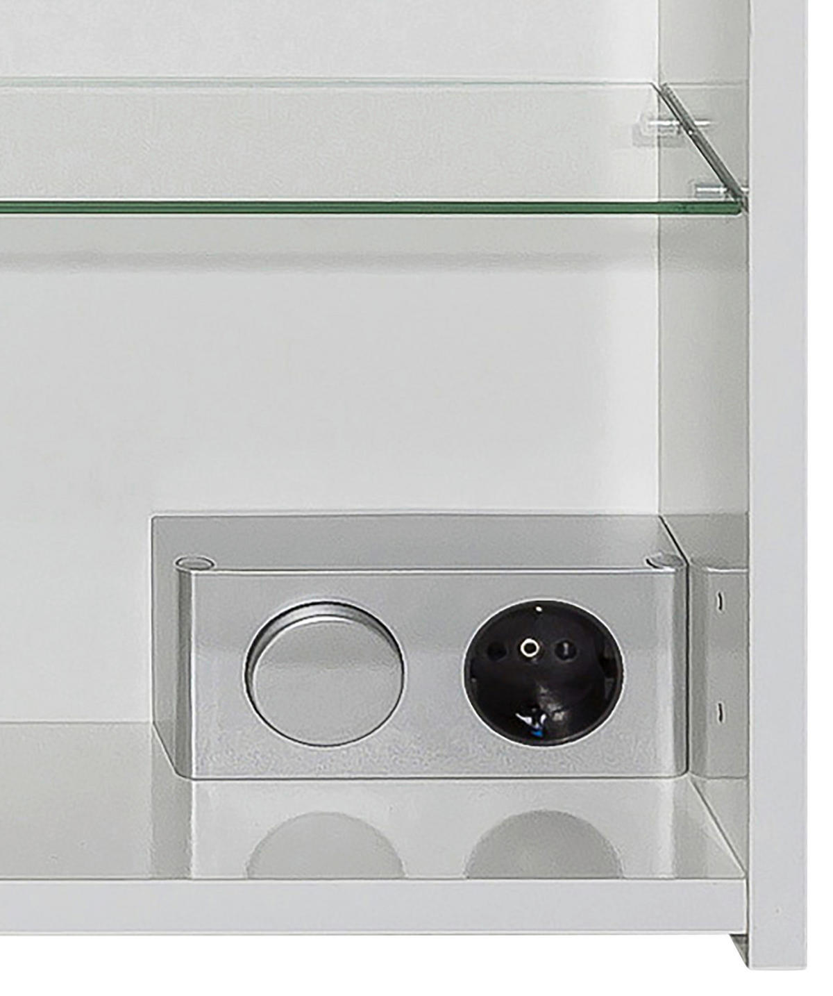 SPIEGELSCHRANK 100/72/23,7 cm  - Weiß Hochglanz/Silberfarben, MODERN, Glas/Holzwerkstoff (100/72/23,7cm) - MID.YOU