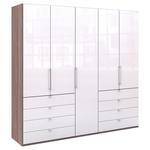 FALTTÜRENSCHRANK  in Weiß, Trüffeleichefarben  - Chromfarben/Trüffeleichefarben, KONVENTIONELL, Glas/Holzwerkstoff (250/236/58cm) - Venda