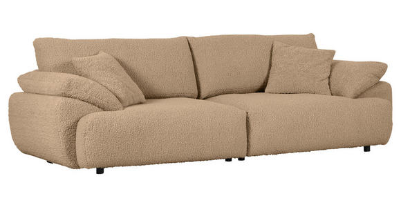 BIGSOFA in Plüsch Hellbraun  - Hellbraun/Schwarz, MODERN, Kunststoff/Textil (290/68/117cm) - Carryhome