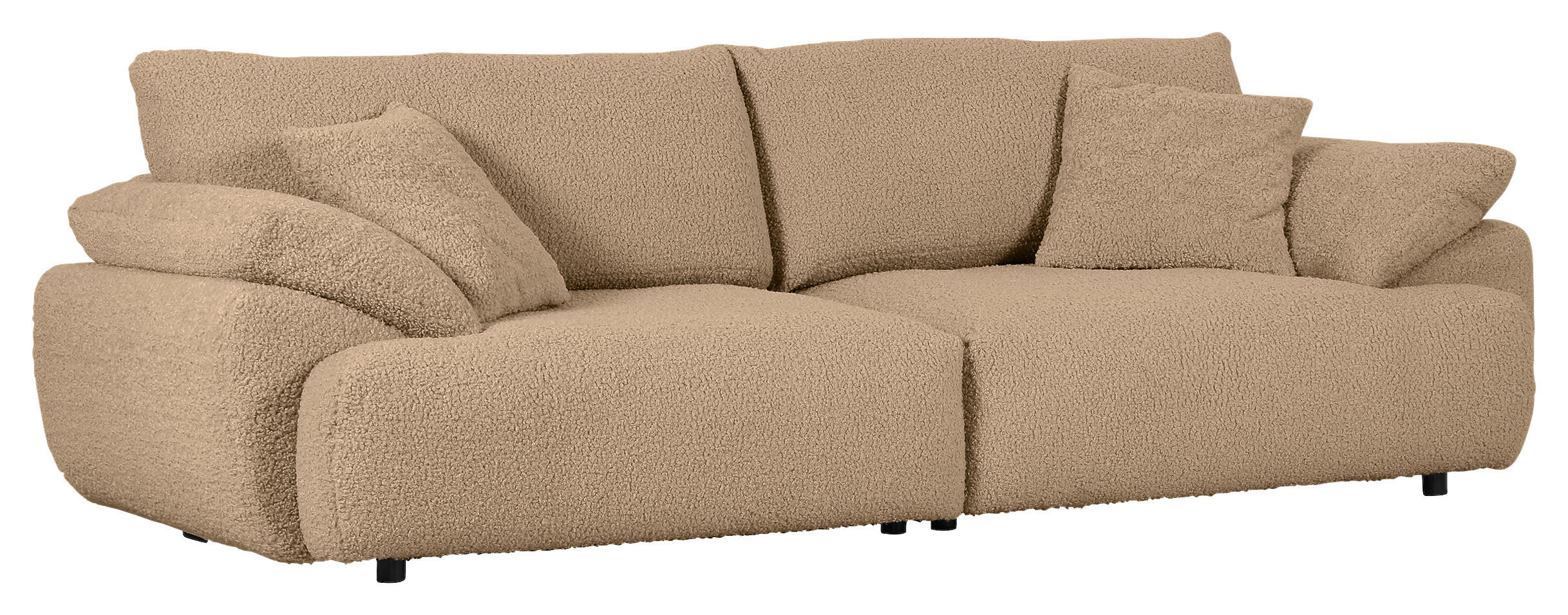 BIG SOFFA i plysch ljusbrun  - ljusbrun/svart, Modern, textil/plast (290/68/117cm) - MID.YOU