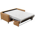 SCHLAFSOFA  in Echtleder Cognac  - Cognac/Schwarz, Design, Leder/Metall (191/89/97cm) - Novel