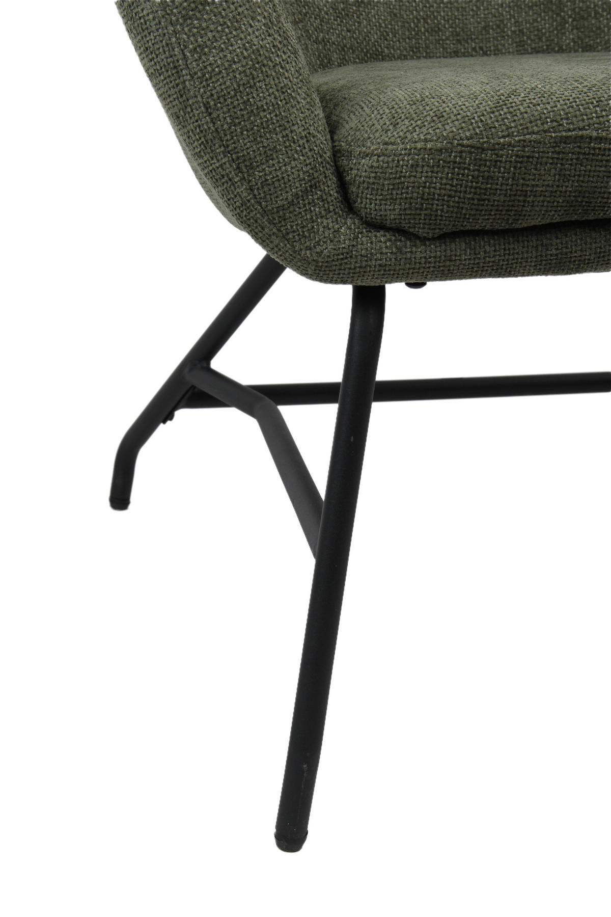 SESSEL in Bouclé Grün  - Schwarz/Grün, MODERN, Textil/Metall (77/106.5/84cm) - Livetastic