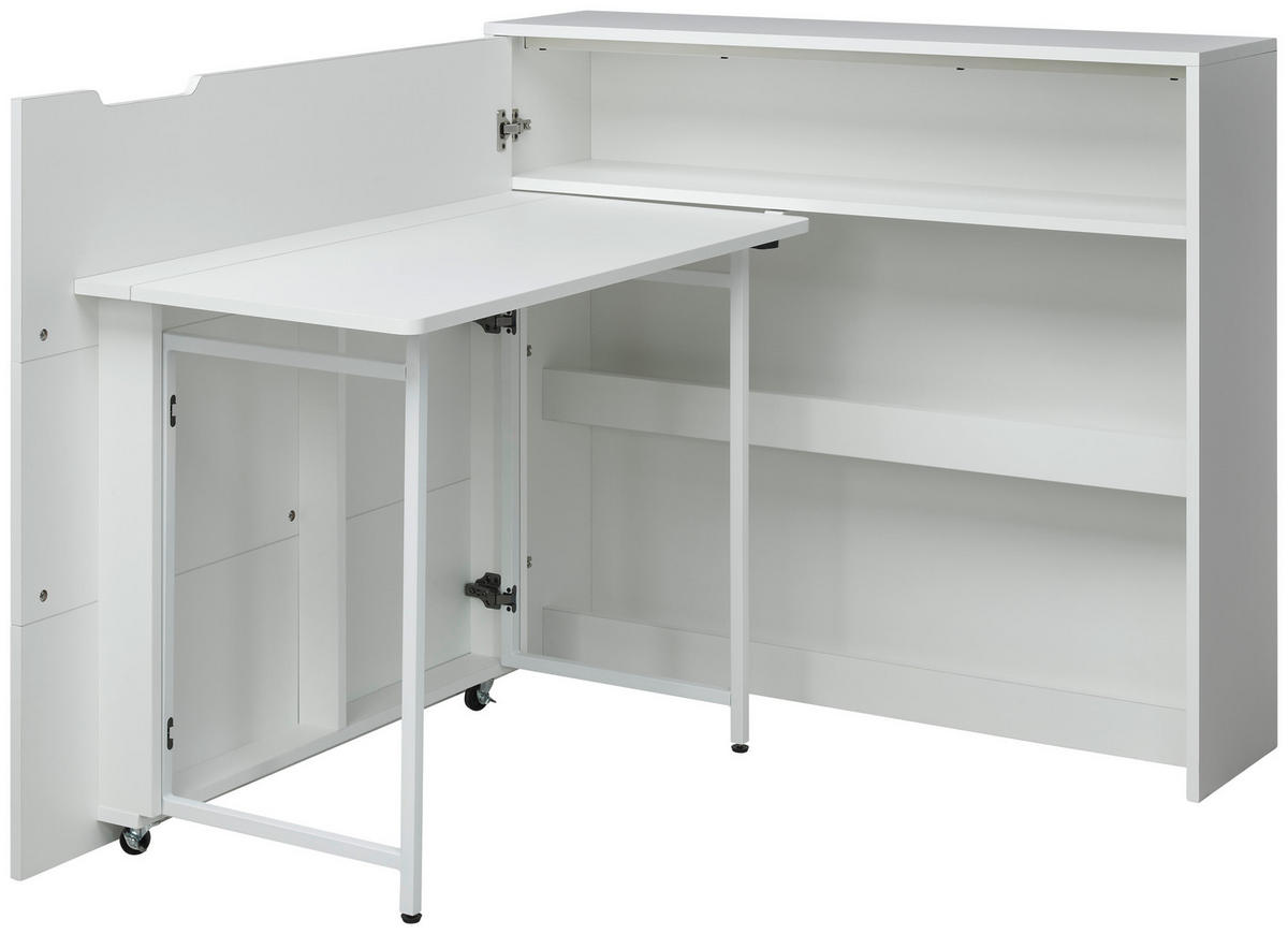 SCHREIBTISCH  Weiß  - Weiß, MODERN, Holzwerkstoff/Metall (115/100/30cm) - MID.YOU