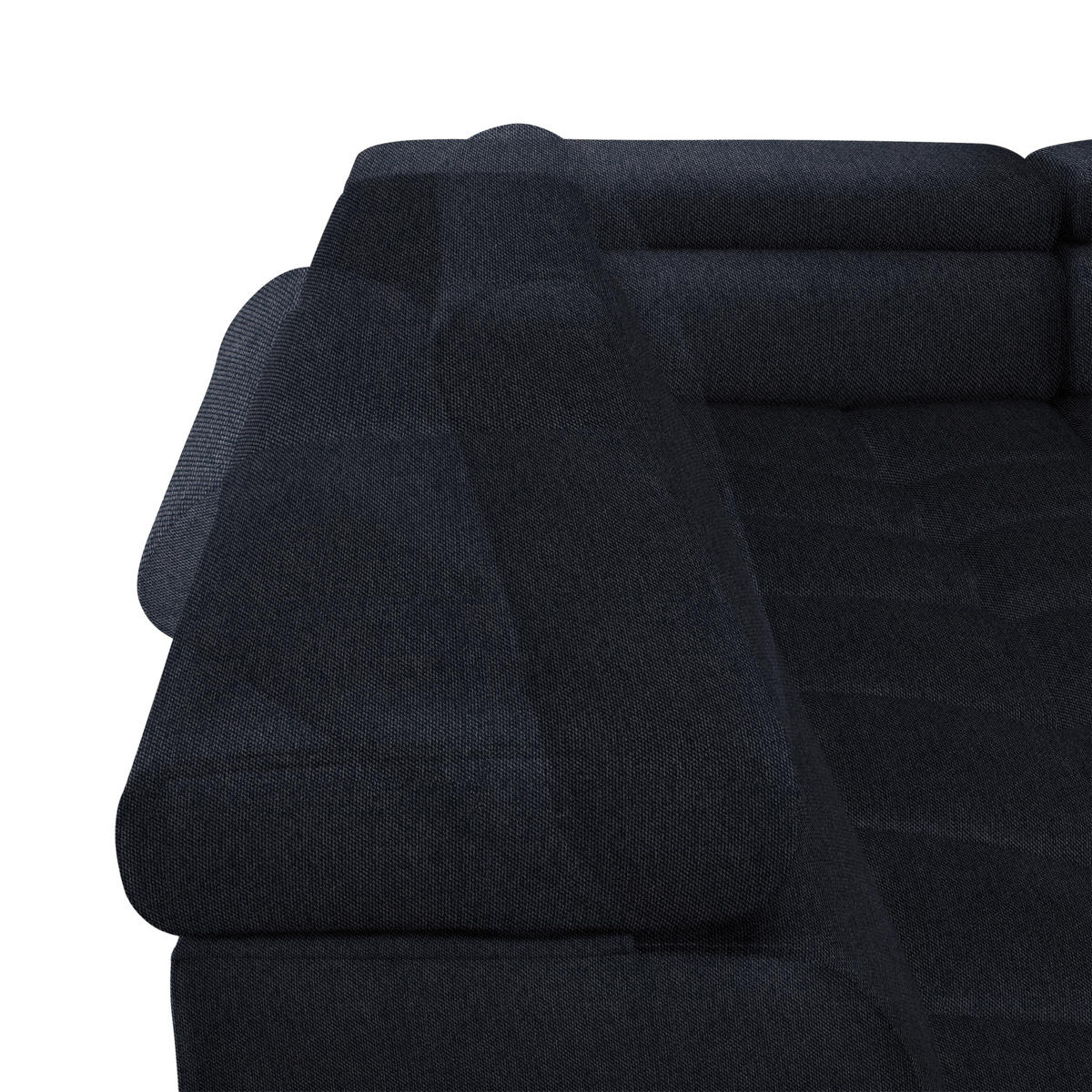 WOHNLANDSCHAFT in Webstoff Schwarz  - Schwarz, Design, Textil/Metall (216/385/177cm) - Welnova