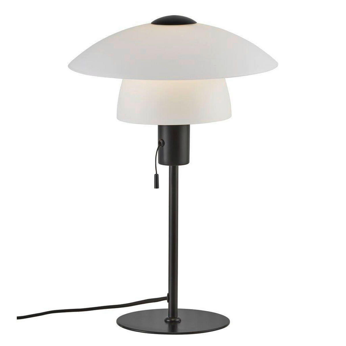 TISCHLEUCHTE VERONA 27,5/40 cm   - Schwarz/Weiß, Design, Glas/Metall (27,5/40cm) - Nordlux