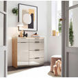 KOMMODE  in 100/91,2/43 cm  - Schieferfarben/Eiche Bianco, Basics, Glas/Holzwerkstoff (100/91,2/43cm) - Dieter Knoll