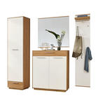 GARDEROBE 4-teilig  in 220/195/37 cm  - Eichefarben/Weiß, Design, Glas/Holz (220/195/37cm) - Novel