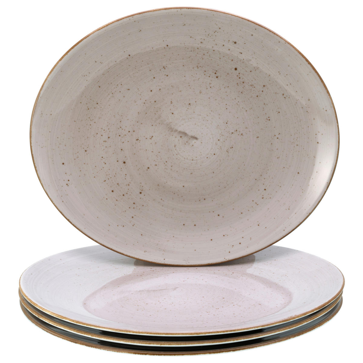 STEAKTELLERSET Vintage Nature Schlamm 4-teilig  - Schlammfarben, Basics, Keramik - Creatable