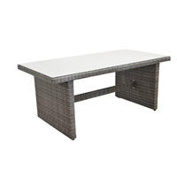 GARTENTISCH 185/90/77 cm Metall, Kunststoff, Glas rechteckig  - Grau, KONVENTIONELL, Glas/Kunststoff (185/90/77cm) - Gardenson