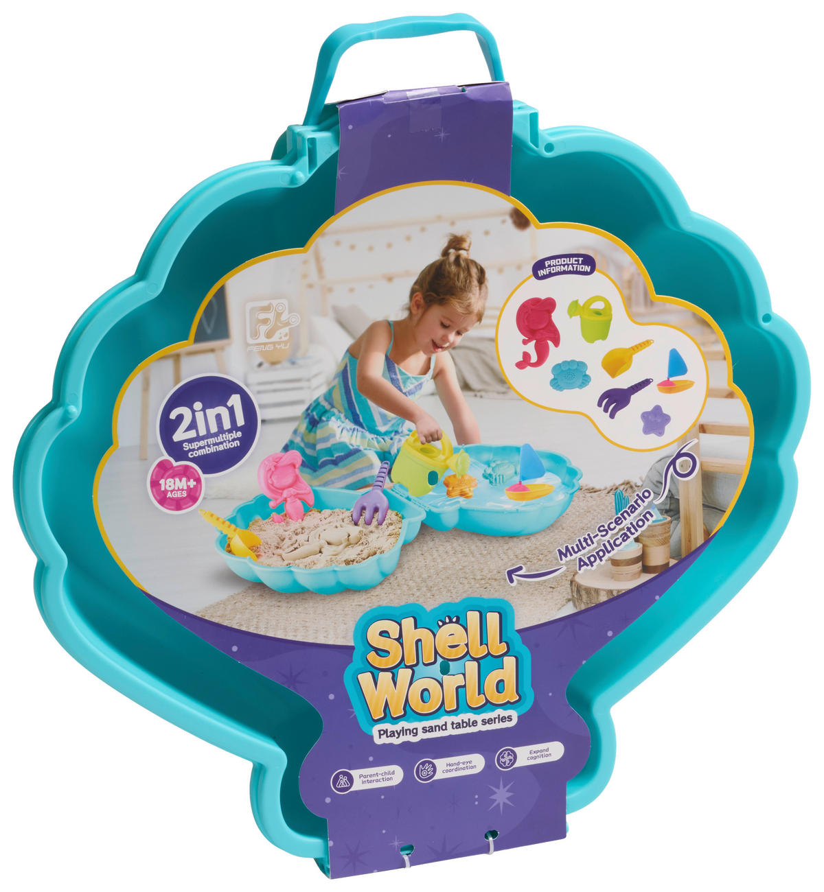 WASSERSPIELZEUG SAND- U. WASSERMUSCHEL MINI 46CM  - Türkis, Basics, Kunststoff (46cm)