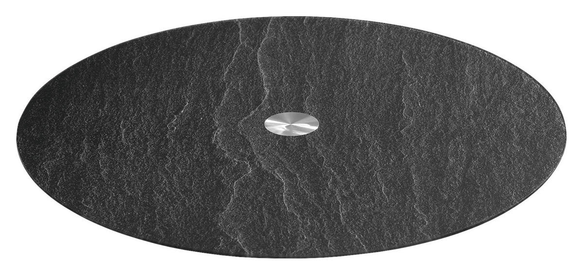 TORTENPLATTE  33 cm  - Anthrazit/Schwarz, Design, Glas/Metall (33cm) - Leonardo
