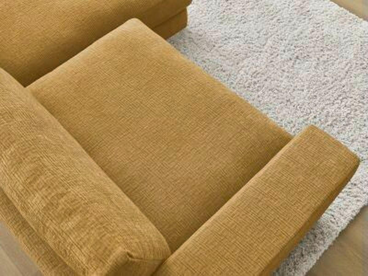 ECKSOFA Ottomane rechts  LEONARD  Gelb Struktur  - Gelb/Schwarz, MODERN, Kunststoff/Textil (274/159cm)