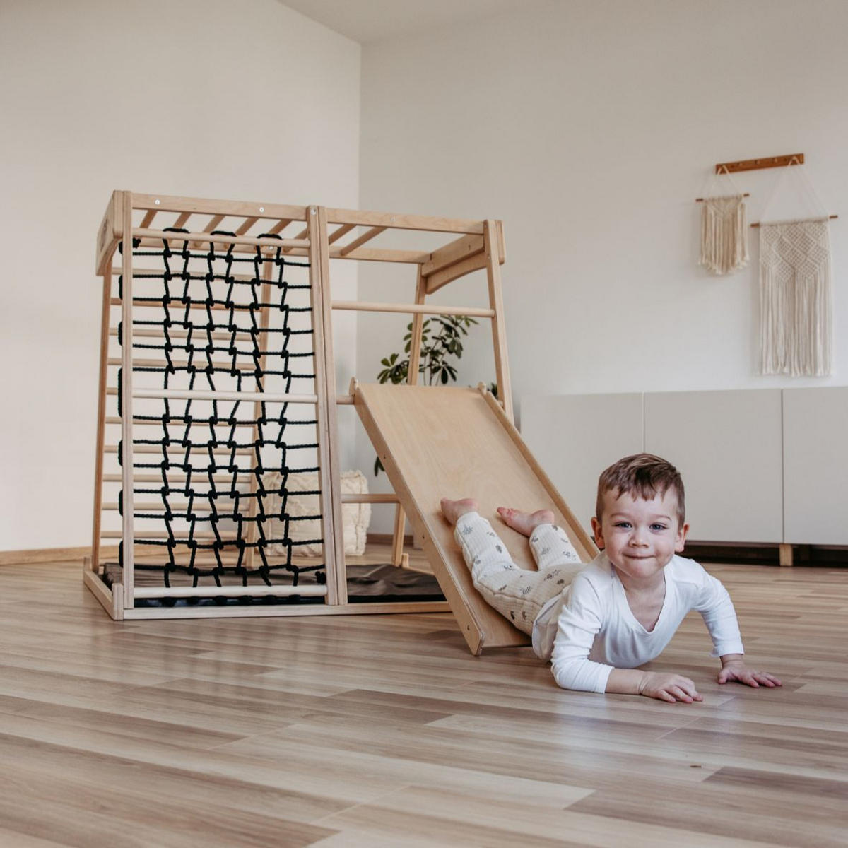 KLETTERGERÜST - Schwarz/Weiß, Basics, Holz (113/115/110cm) - CLIFF