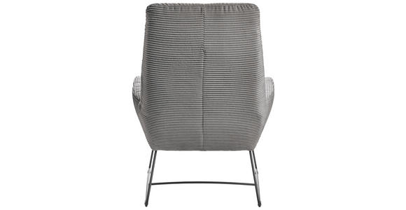 SESSEL in Cord Dunkelgrau  - Dunkelgrau/Schwarz, Design, Textil/Metall (82/102/81cm) - Hom`in