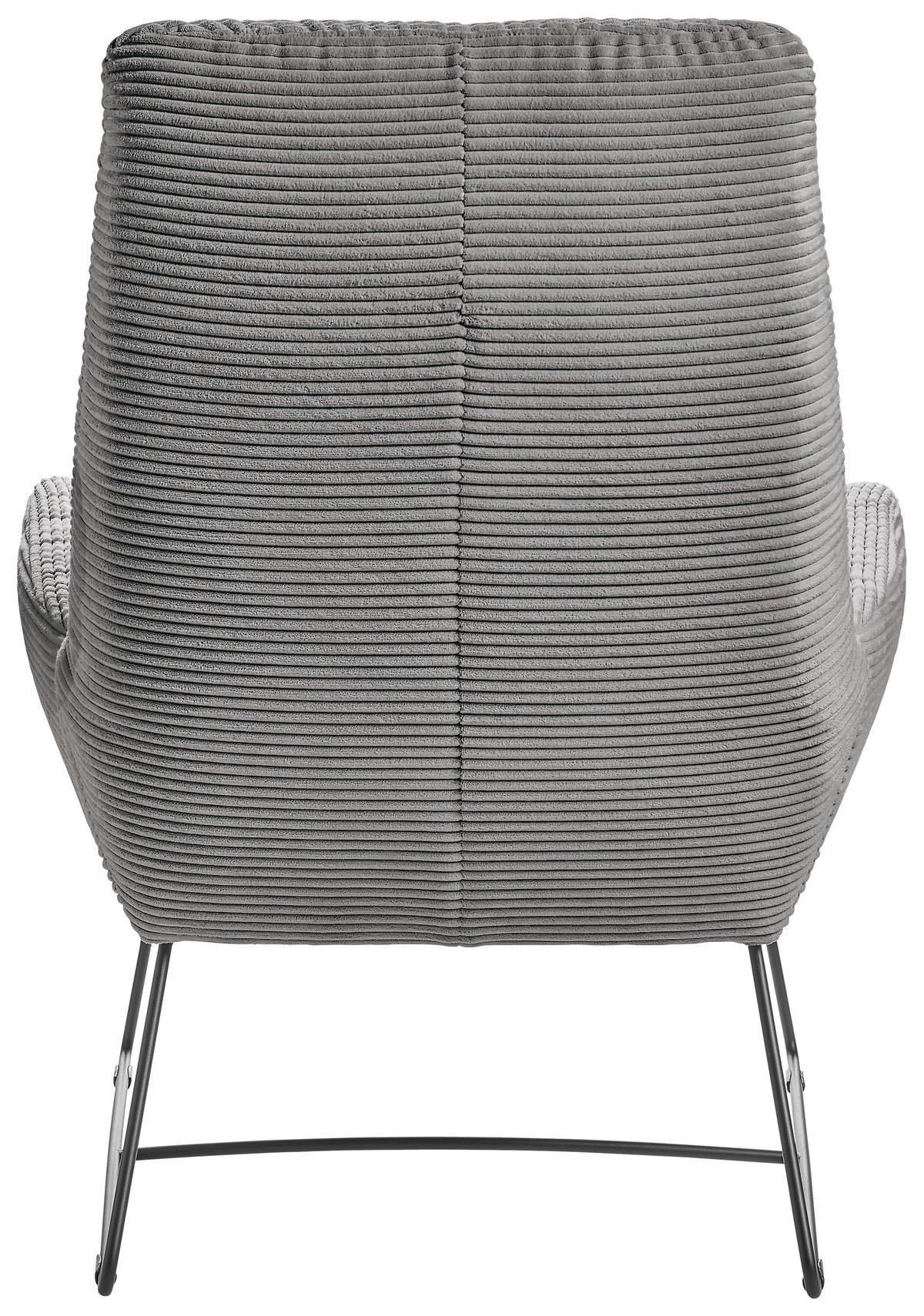 SESSEL in Cord Dunkelgrau  - Dunkelgrau/Schwarz, Design, Textil/Metall (82/102/81cm) - Hom`in