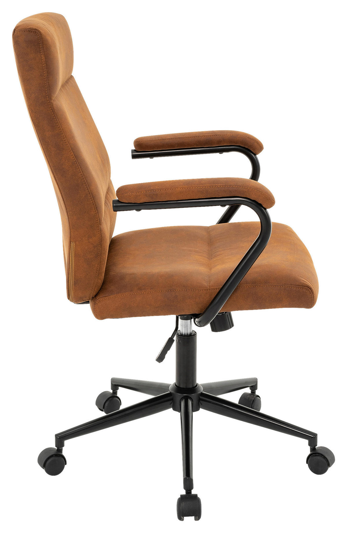 DREHSTUHL Webstoff Schwarz, Karamell  - Karamell/Schwarz, MODERN, Kunststoff/Textil (60/99-109/64cm) - MID.YOU