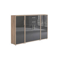 AKTENSCHRANK Anthrazit Hochglanz, Sonoma Eiche  - Anthrazit Hochglanz/Sonoma Eiche, MODERN, Holzwerkstoff (172,6/113,6/33cm) - MID.YOU
