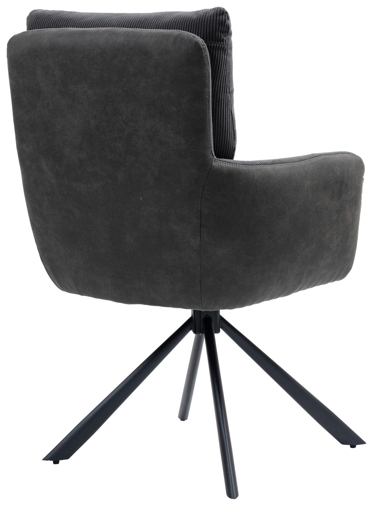 ARMLEHNSTUHL  in Eisen Cord  - Anthrazit/Schwarz, KONVENTIONELL, Textil/Metall (60/95/67cm) - MID.YOU