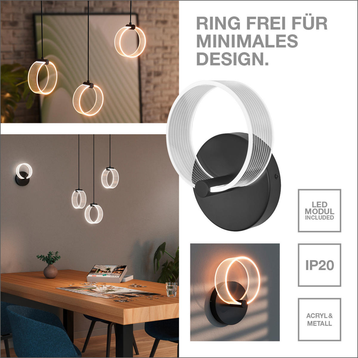 LED-PENDELLEUCHTE 66/5,2/121 cm  - Schwarz, Design, Kunststoff (66/5,2/121cm) - Ledvance