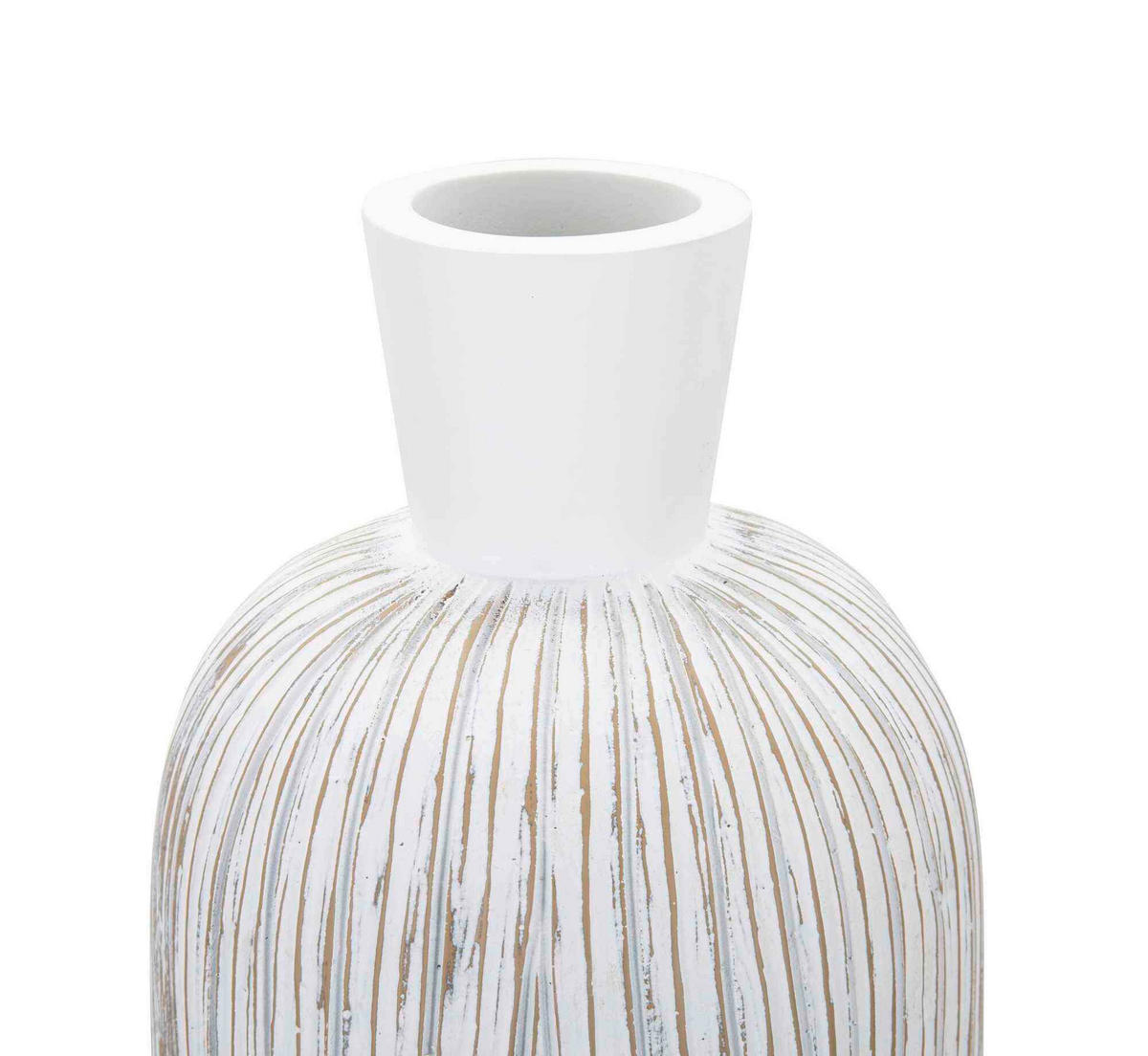 Vase Polyresin Atene  - Weiß, Basics, Kunststoff (15/60/15cm)