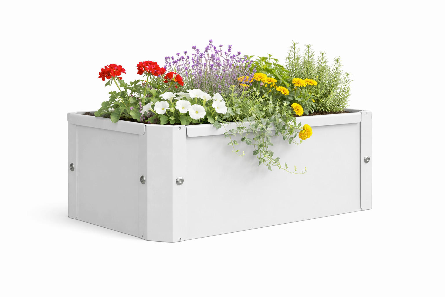 HOCHBEET - Weiss, Modern, Metall (39/16/18cm)