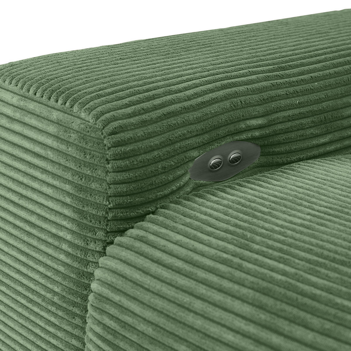 ECKSOFA in Cord Olivgrün  - Schwarz/Olivgrün, Konventionell, Textil/Metall (295/165cm) - Carryhome