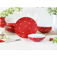 SERVIS Polka Dots bunt 12 delar  - vit/röd, Basics, keramik - Creatable