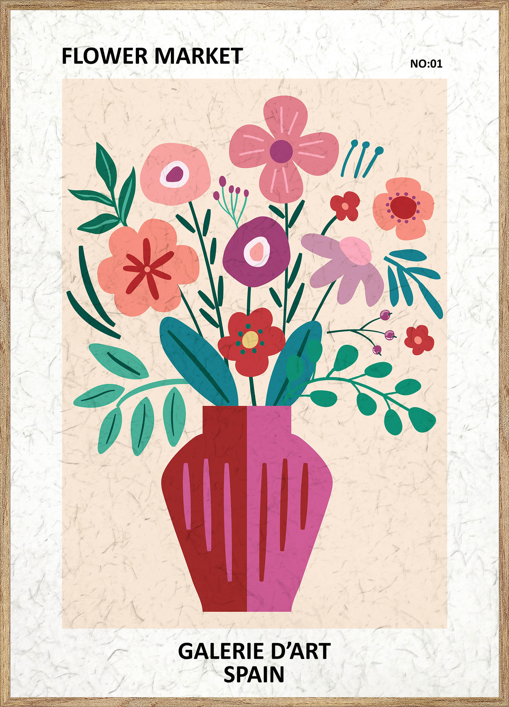 KUNSTDRUCK 51,2/71,2 cm  - Eichefarben/Multicolor, Basics, Papier/Holzwerkstoff (51,2/71,2cm) - Monee