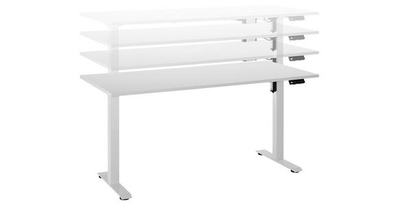 SCHREIBTISCH 137/68/71,5-120 cm Weiß elektrisch höhenverstellbar  - Weiß, MODERN, Holzwerkstoff/Metall (137/68/71,5-120cm) - Carryhome
