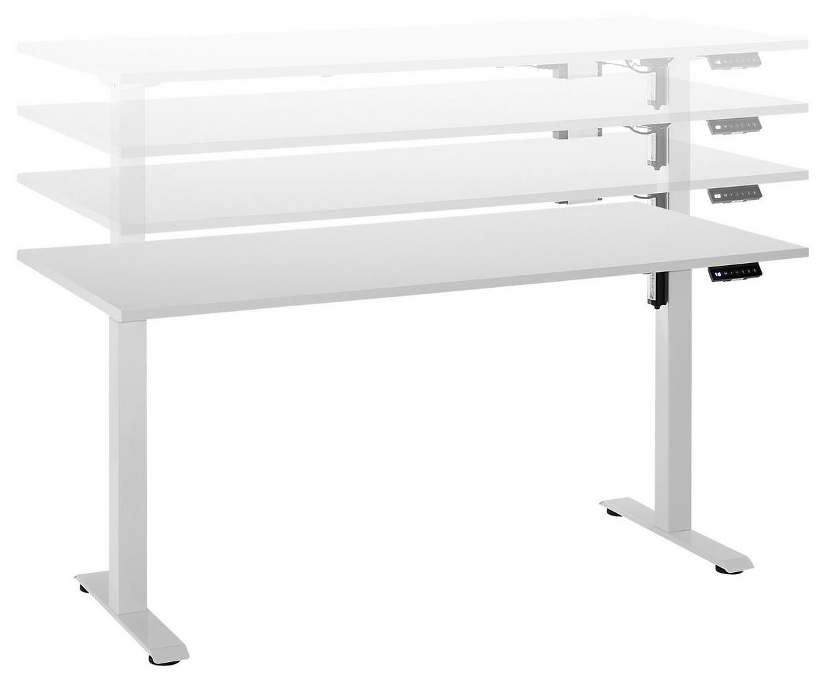 SCHREIBTISCH 137/68/71,5-120 cm  in Weiß  - Weiß, MODERN, Holzwerkstoff/Metall (137/68/71,5-120cm) - Carryhome