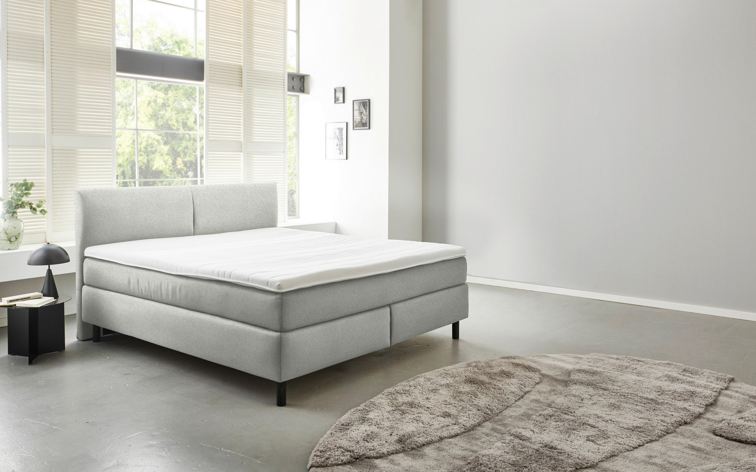 BOXSPRINGBETT 180/200 cm  in Beige  - Beige/Schwarz, MODERN, Kunststoff/Textil (180/200cm) - Beldomo - Sleep