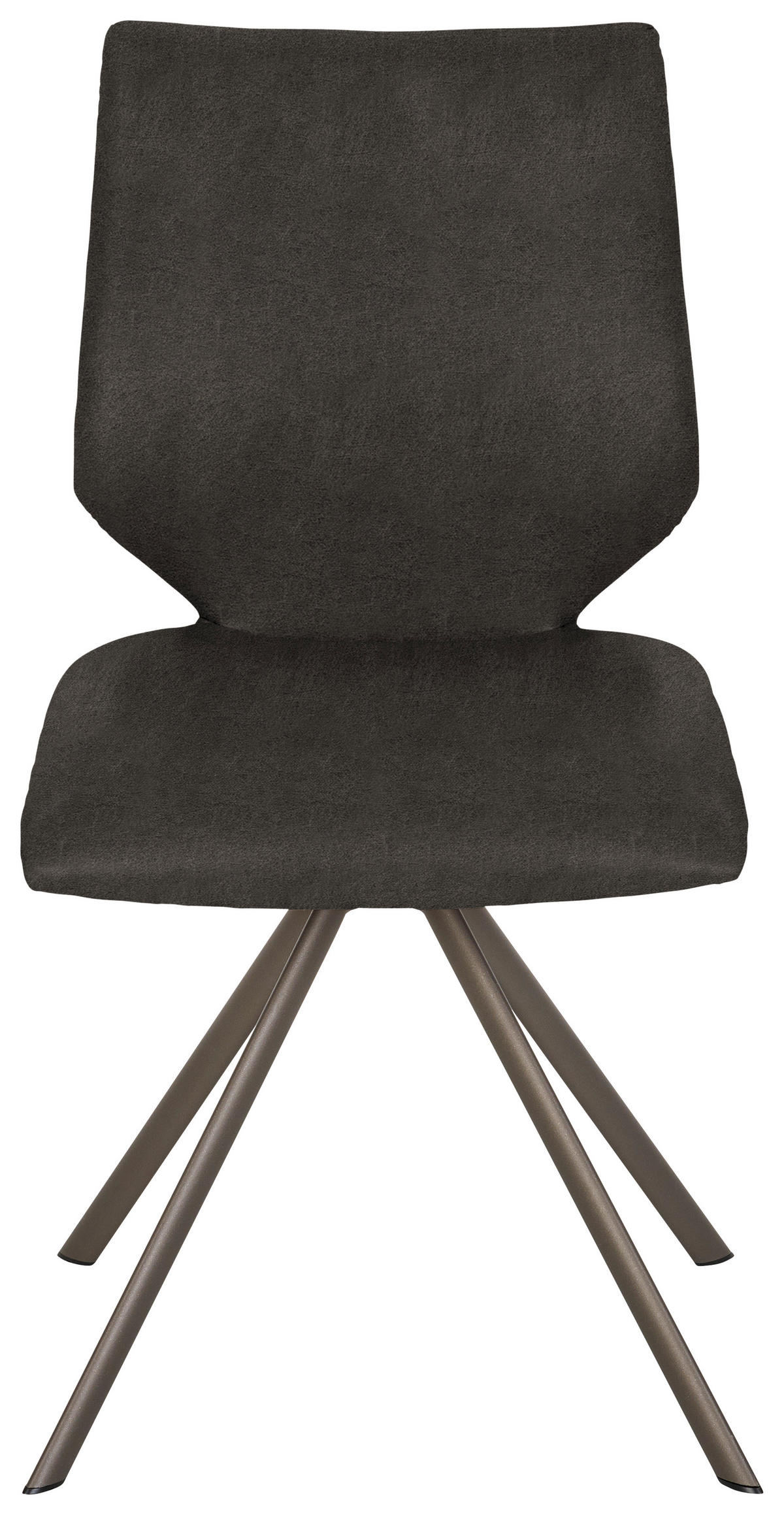 STUHL  Lederauswahl, Stoffauswahl, Typenauswahl Mikrofaser  - Graubraun/Braun, Design, Textil/Metall (50/92/63cm) - Venjakob