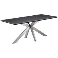 ESSTISCH in Metall, Keramik, Holzwerkstoff 180/90/76 cm  - Silberfarben/Grau, MODERN, Keramik/Holzwerkstoff (180/90/76cm) - MID.YOU