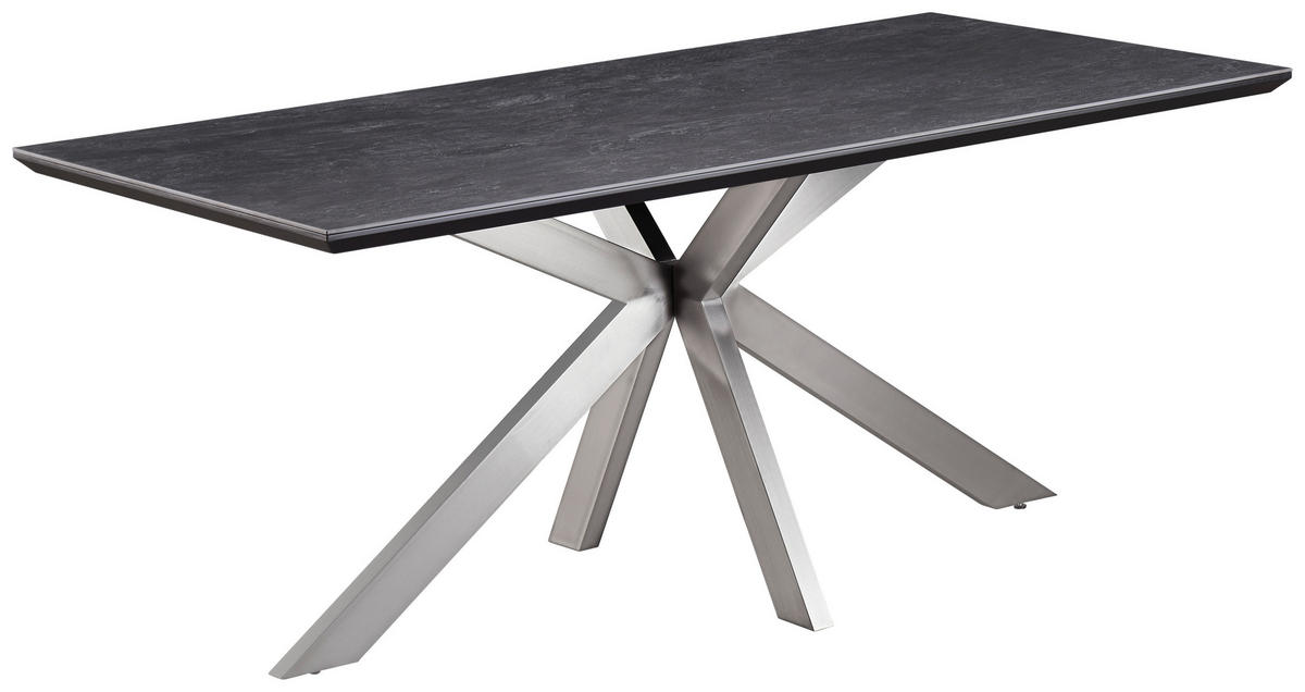 ESSTISCH in Metall, Keramik, Holzwerkstoff 180/90/76 cm  - Silberfarben/Grau, MODERN, Keramik/Holzwerkstoff (180/90/76cm) - MID.YOU