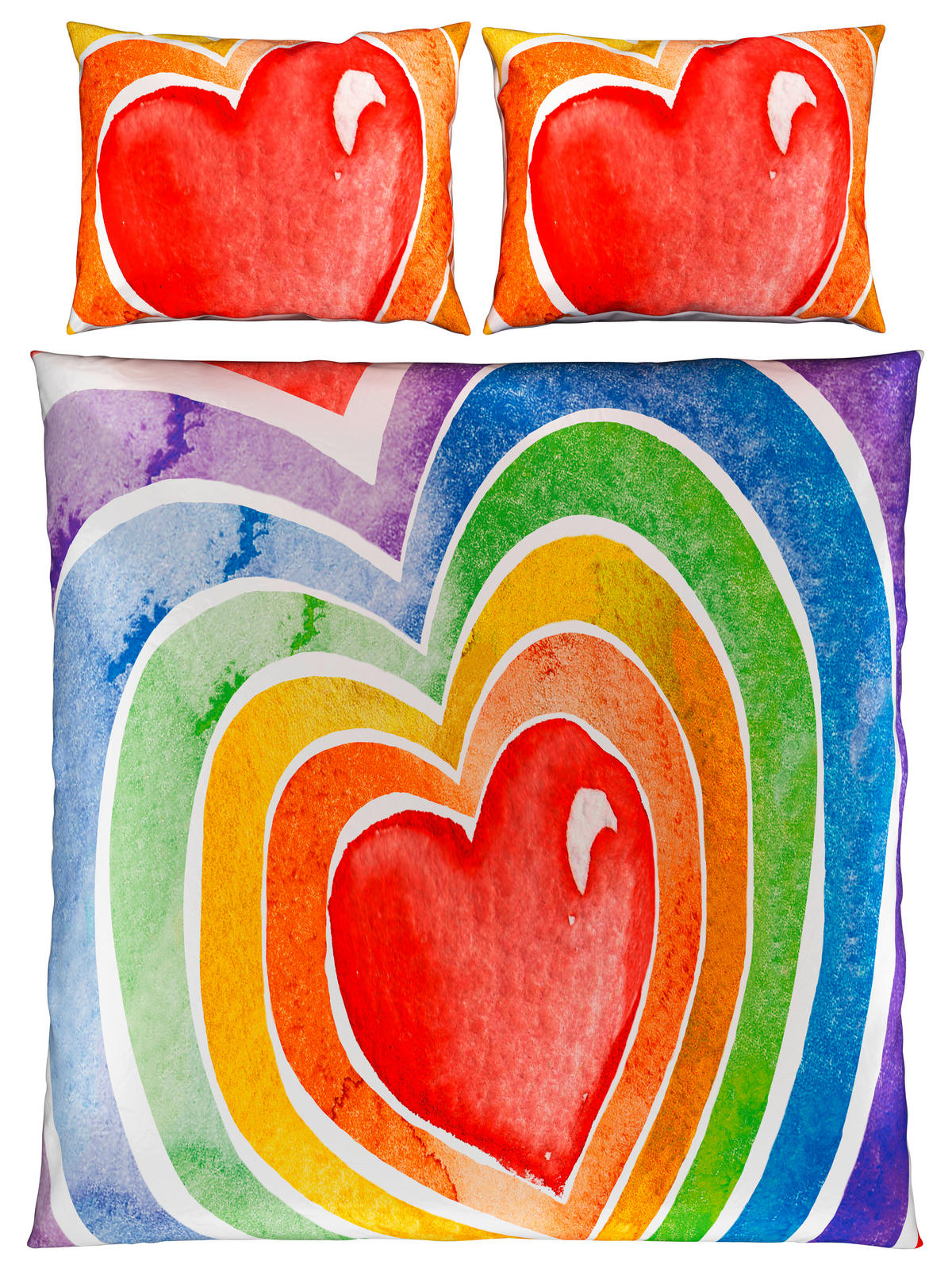POSTELJINA SA DVA LICA HEART saten višebojna  - višebojna, Konvencionalno, tekstil (200/200cm) - Esposa