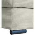 ECKSOFA in Cord Creme  - Creme/Schwarz, KONVENTIONELL, Textil/Metall (258/168cm) - Carryhome