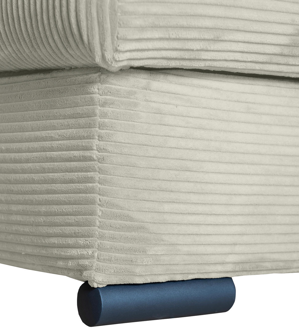 ECKSOFA in Cord Creme  - Creme/Schwarz, KONVENTIONELL, Textil/Metall (258/168cm) - Carryhome